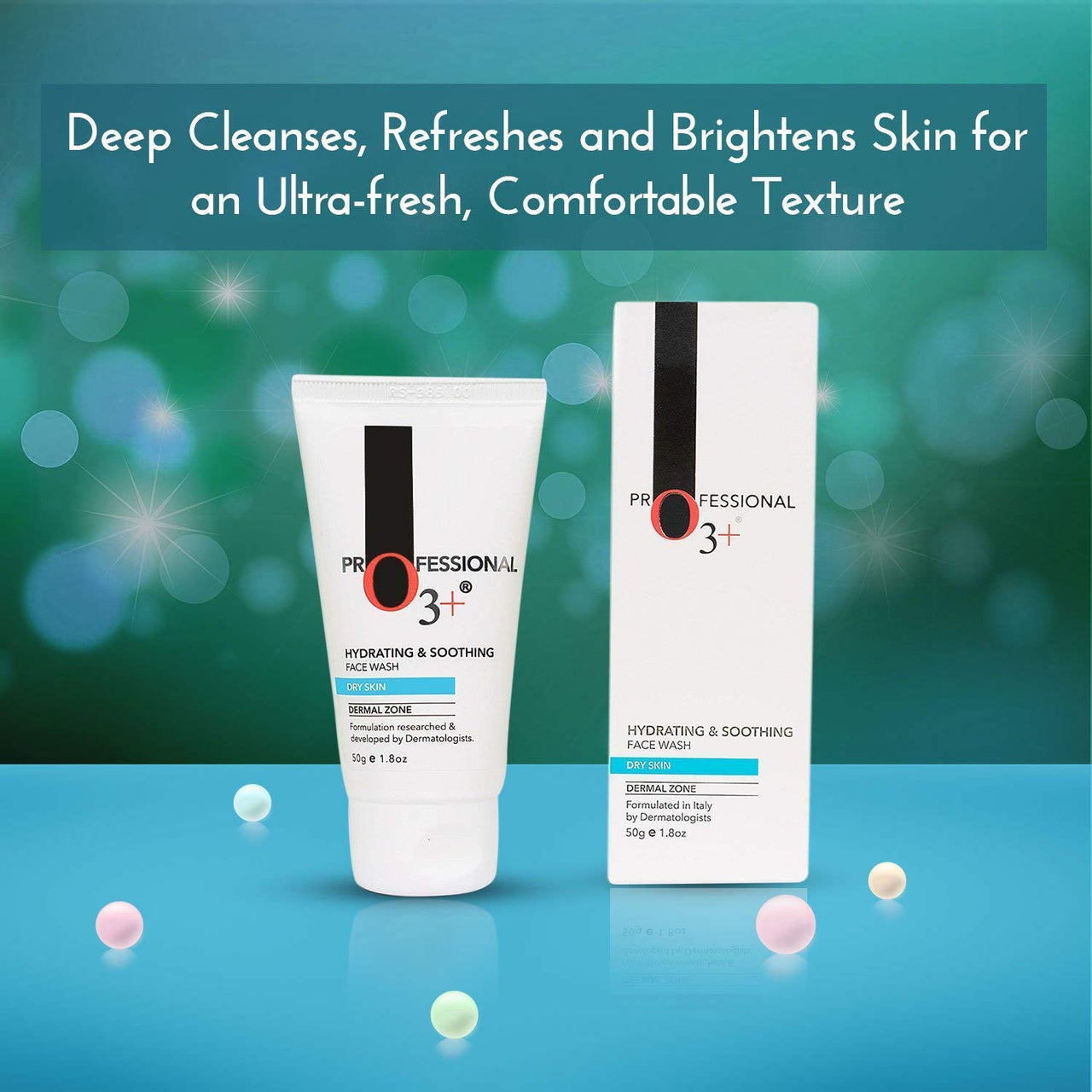 O3+ Hydrating & Soothing Face Wash with Aloe Vera and Cucumber Extracts, 50g