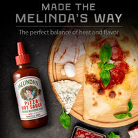 Melinda’s Pizza Hot Sauce - Crushed Red Pepper Sauce Made with Fresh Ingredients, Cayenne Peppers, Garlic, Tomatoes - Gourmet Spicy Pizza Sauce - 12oz, 1 Pack