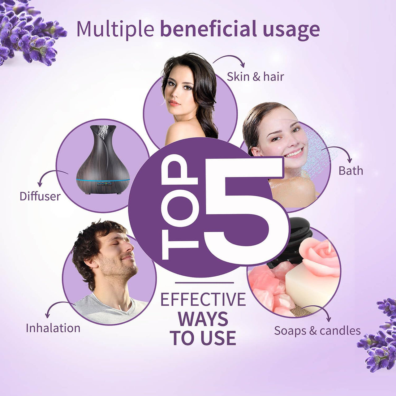 Ayouthveda Lavender Essential Oil | Skin, Acne, Hair Fall, Relaxing Sleep, Aromatherapy & Body | Pure, Organic, Natural & Undiluted, Organic Certified | 15ml Pack