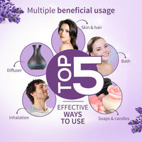 Ayouthveda Lavender Essential Oil | Skin, Acne, Hair Fall, Relaxing Sleep, Aromatherapy & Body | Pure, Organic, Natural & Undiluted, Organic Certified | 15ml Pack