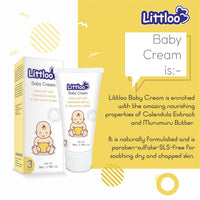 LITTLOO Moisturizing Baby Cream With Natural Ingredients Like Coconut Oil, Calendula, Murumuru Butter, Paraben & Phthalate free- 50gm(Pack of 2)