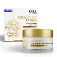 SESA 8% Kumkumadi Padma Night Cream 50g I Skin Brightening, Helps Reduce fine lines & wrinkles I Promotes Skin Rejuvenation & Skin Repair I Anti -Ageing, Even Skin Tone