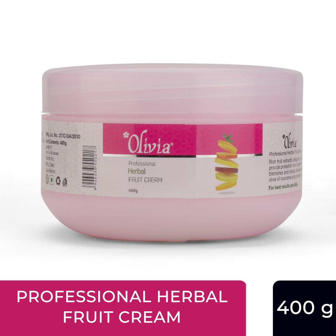 Olivia Herbal Facial Fruit Massage Cream 400g Rejuvenate and Refresh Skin, Fruit