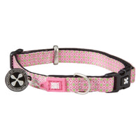 Max & Molly Soft Padded Neoprene Dog Collar w/Smart ID Gotcha! QR Pet Safety Tag, Durable, Waterproof, Anti-Stink, Machine Washable Collar for Dogs, Retro Pink Pattern, XS XS (9-14