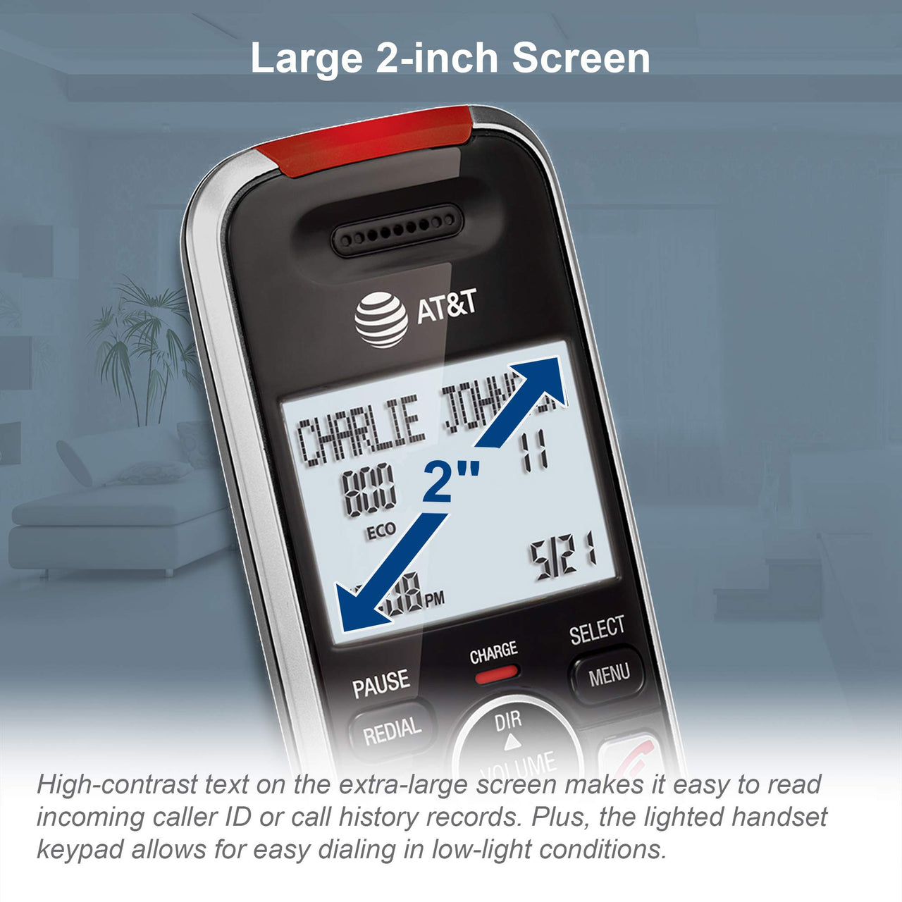 AT&T BL102-2 DECT 6.0 2-Handset Cordless Phone for Home with Answering Machine, Call Blocking, Caller ID Announcer, Audio Assist, Intercom, and Unsurpassed Range, Silver/Black 2 Handset