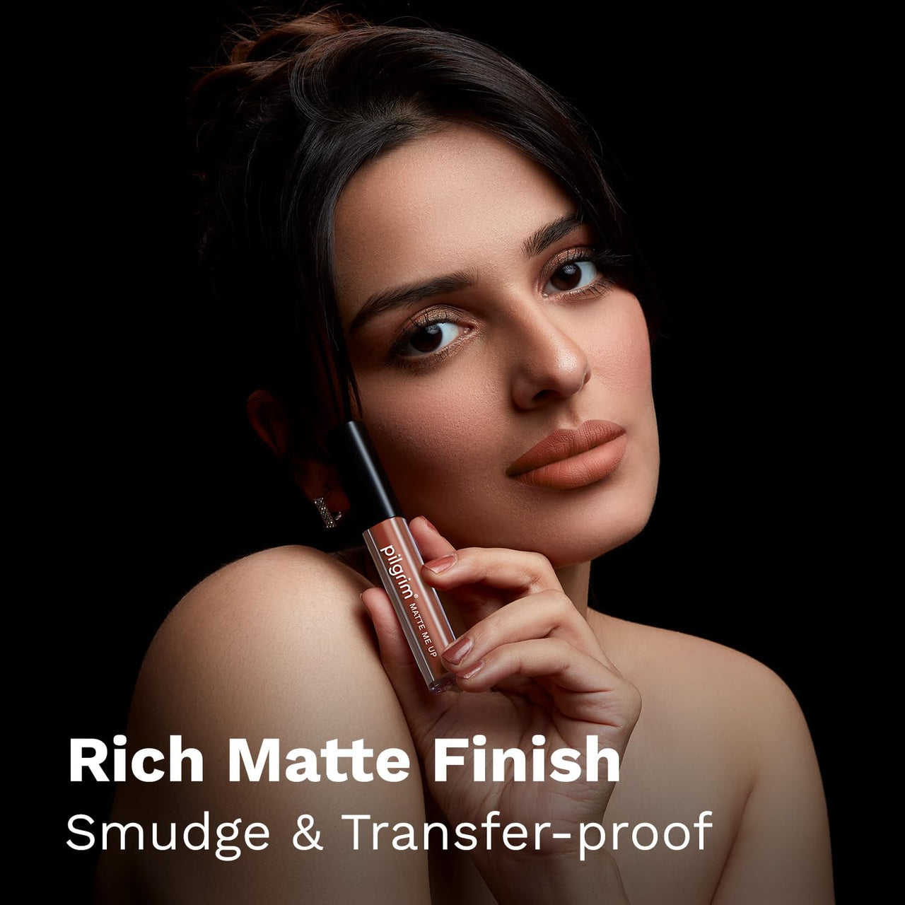 Pilgrim Liquid Matte Lipstick - Mocha Muse | Lipstick for Women with Hyaluronic Acid & Spanish Squalane | Transferproof, Long Lasting & Non Drying with Hydrating Ingredients 3gms