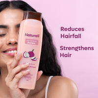Naturali Hairfall Arrest Shampoo with Red Onion & Bhringraj | Controls Hairfall | Paraben and Sulphate Free | Hairfall Shampoo for Men & Women | 200 ml