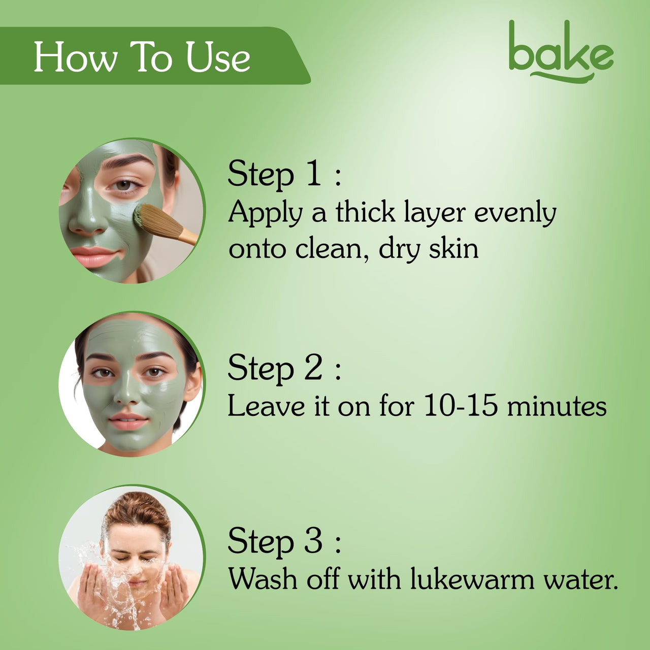 BAKE 2% Salicylic Acid Clay Mask Niacinamide for Acne Prone, Oily Skin, Open Pores & Blackheads | Anti Acne Clay Mask with Kaolin Clay | For Dark Spots, Oily Skin & Blemishes - 100g