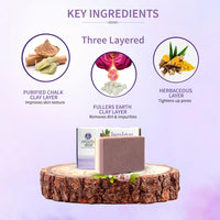 Ayouthveda Handmade Indian Clay Soap | Nourishes Protectes & Hydrates Skin | A Three Layered Mineral Rich Clay Bar| Daily use Bar for Both Men & Women (Pack Of 1-110g)