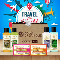 khadi Organique Grooming Travel Kit Men & Women (2 Soap X 50gm each, 1 Shampoo 30ml,1 Conditioner 30ml, 1 Moisturiser 30ml, 1 Face Wash 30ml) 6 pcs in Set (Travell Kit Pack of 1))
