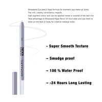 SHOPAAREL Eye Kajal Pencil Super Black, Smudgeproof & Waterproof (White 01)