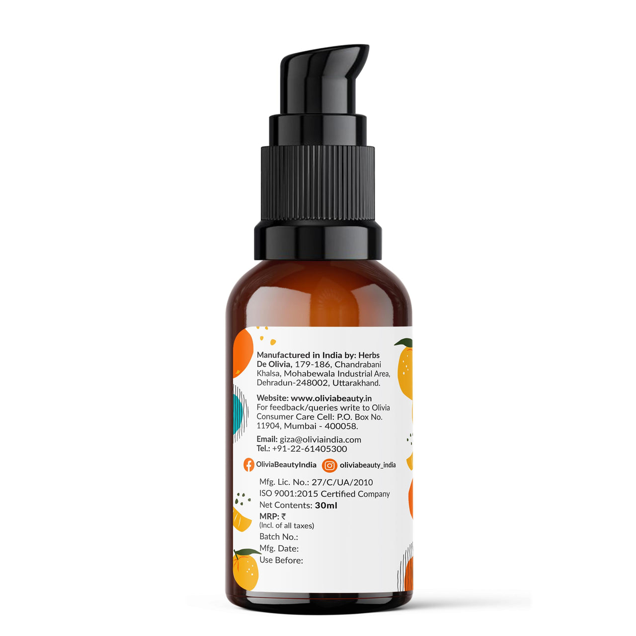 Olivia Bright Boost Face Serum with 12% Vitamin C | Brightening Formula for Glowing Skin & Dark Spots | For Oily Skin & Anti-Aging | Niacinamide Face Serum for Women & Men – 30ml
