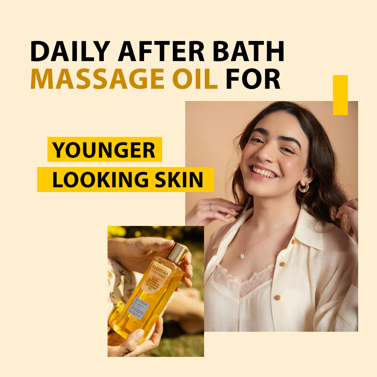 Namyaa Natural Lip Serum/Balm/Lightener/Moisturizer For Lip Lightening/Brightening/Toning & Namyaa Natural Science Body Toning/Sculpting Wonder Oil For Scars/Stretch Mark/Ageing/Uneven Skin To