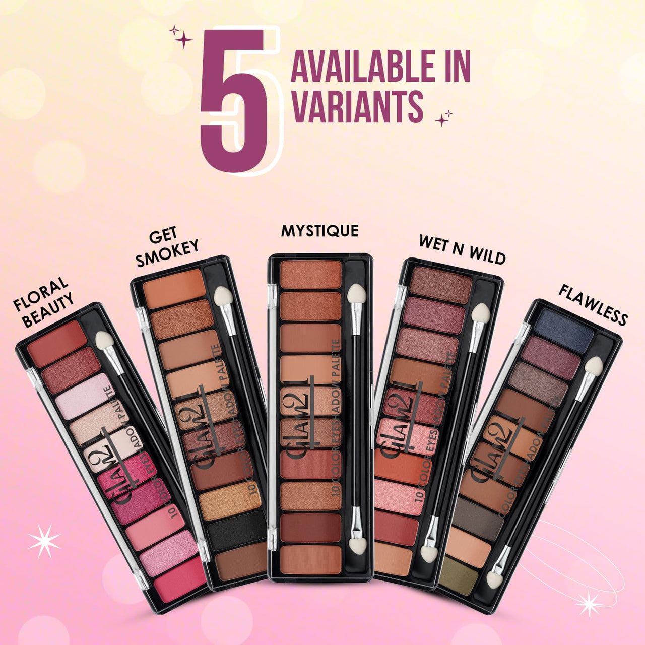 Glam21 Floral beauty 10 Color Eyeshadow Palette |Long-Lasting | Smudge Free | Long Wearing And Easily Blendable Eye Makeup Palette Matte, Shimmery And Metallic Finish Floral beauty