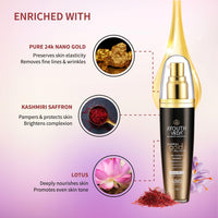 Ayouthveda Sparkling 24K Nano Elemental Gold Day Cream With Natural SPF 15|Provides Golden Glow & Improves Skin Firmness| Blend of Kashmiri Saffron & Milk Cream For All day Use(Pack Of 1-50g)