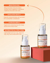 Ikcura Vitamin C Face Serum with Alpha Arbutin, Niacinamide, Glycolic Acid | Brightens Skin, Exfoliates, Suitable for All Skin Types, Hydrates Deeply, Reduce Dull Skin, Dark Spots & Acne, 30ml