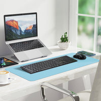 Desk Pad,Large Mouse Pad, Non-Slip PU Leathers Writing Pad,Desktop Protection Pad,Computer Desk Pad, Waterproof Table Mat, Desk Mat for Office and Home Writing (Baby Blue;31.5