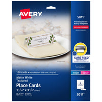 Avery Printable Place Cards with Sure Feed Technology, 1-7/16