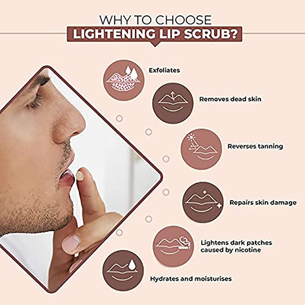 The Man Company Lip Care Combo With Lip Scrub & Lip Balm For Dry & Chapped Lips | Lightening & Brightening Dark Lips | For Soft, Supple & Damaged Lips - 14Gm, White