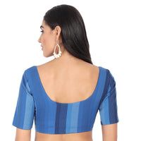 JISB Women's  Cotton Geometric Half Sleeve Blouse