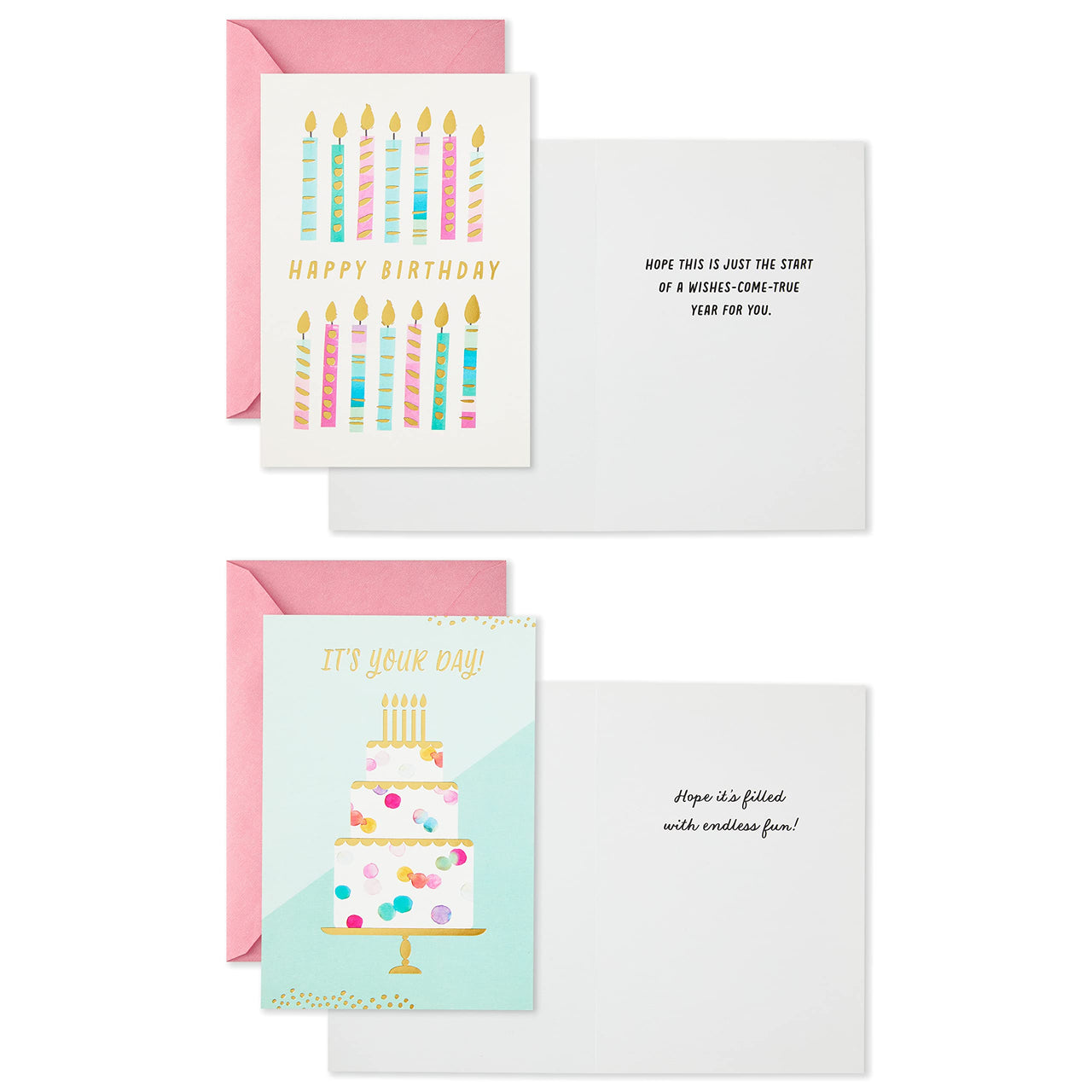 Hallmark Birthday Cards Assortment, 16 Cards with Envelopes (Cake, Candles, Balloons)