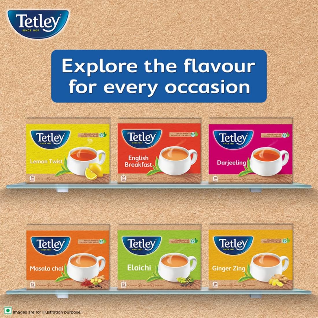 Tetley Original 100 Tea Bags, Rich Taste of Assam Tea, 1.7g Each