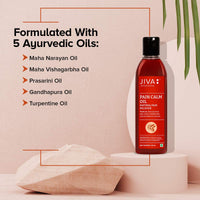 Jiva Pain Calm Oil 120ml With Free Jatyadi Oil 20 ml | 100% Ayurvedic Formula | Blend Of 5 Ayurvedic Oils | Relieves Muscle & Joint Pain | Controls Swelling & Joint Inflammation (Pack of 3)