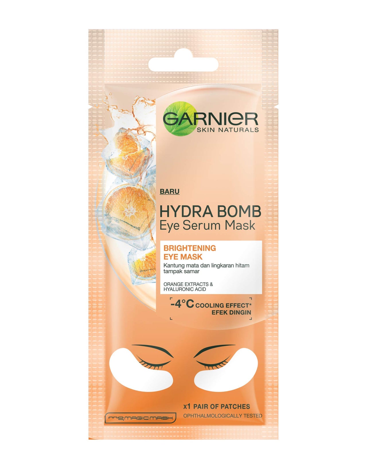 Garnier Skin Naturals, Sakura White, Face Serum Sheet Mask (Pink), 32g and Hydra Bomb Eye Serum Mask (Orange), 6 G