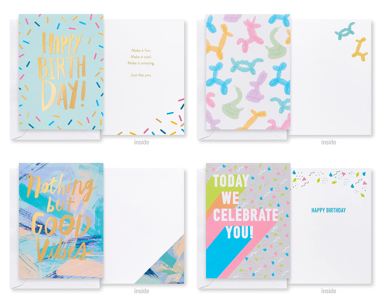 American Greetings Deluxe Birthday Card Assortment, Bright & Cheerful (40-Count)