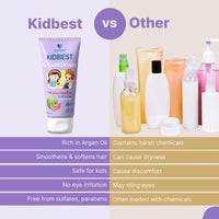 HealthBest Kidbest Conditioner For Kids | Nourishing Hair | All Hair Smoothing | Tear, Paraben, SLS Free | Watermelon Flavor | 200 ML, 1 Count