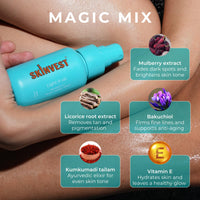 Skinvest Light it up Sunscreen body spray - SPF 40 PA ++++ 100ml | with Kumkumadi Tailam | De-tans & Hydrates | Brightens Skin Tone | Removes Pigmentation | For All Skin Types | No white cast | No alcohol | Dermatologist Tested