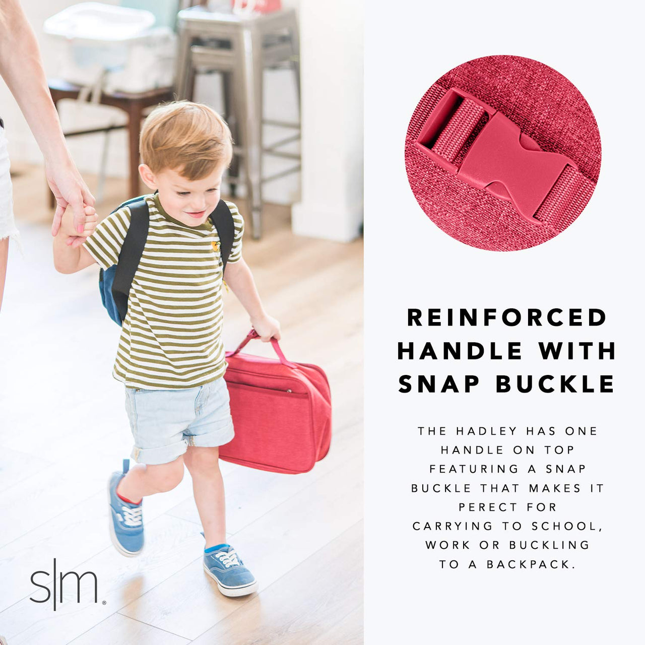 Simple Modern Kids Lunch Box for Toddler | Reusable Insulated Bag for Boys | Meal Containers for School with Exterior and Interior Pockets | Hadley Collection | Shark Bite Hadley Lunch Box -Shark Bite