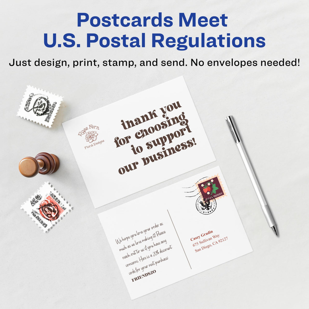 Avery Printable Postcards with Sure Feed Technology, 4" x 6", White, 100 Blank Postcards for Laser Printers (05389)