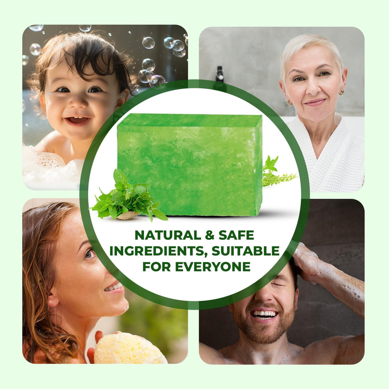 Passion Indulge Handmade Soap Basil Natural Bath Bar - Pack of 3