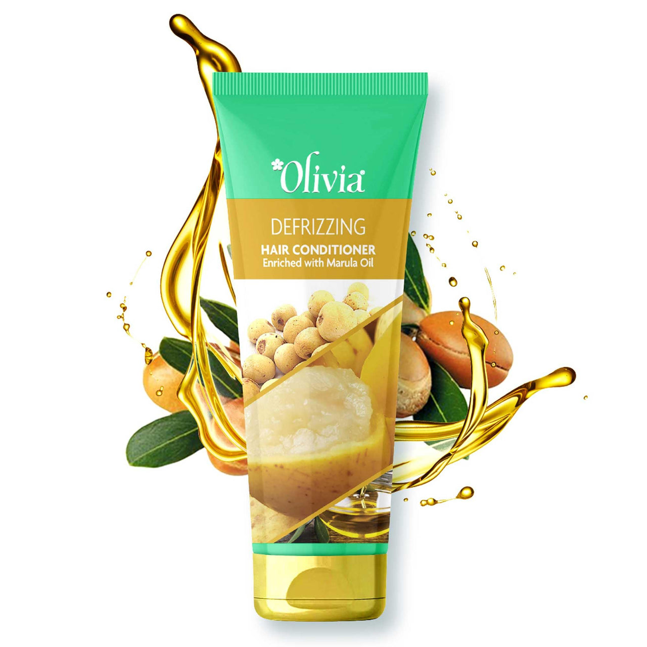 Olivia Defrizzing Hair Conditioner with Marula Oil | Deep Nourishing Conditioner for Frizzy Hair | Prevents Damaged and Dry Hair | Paraben-Free Formula for Men & Women - 200ml