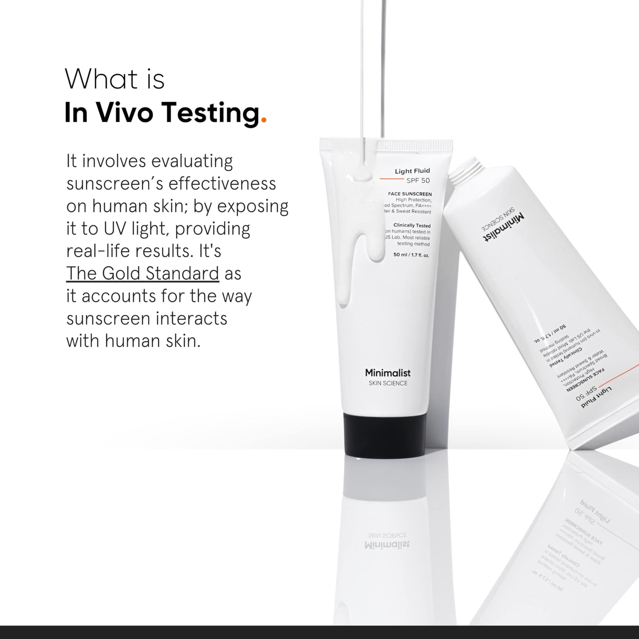 Minimalist Light Fluid Sunscreen SPF 50 for Oily Skin (PA++++) | Clinically Tested in US| No White Cast | Broad Spectrum | Lightweight, Water & Sweat Resistant | For Women & Men | 50ml