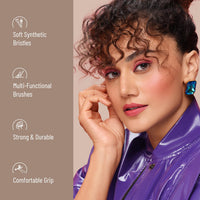Swiss Beauty Professional Face & Eye Brush Set of 6 with Synthetic Fibres and Easy Blending For Cream, Liquid & Powder Formulation