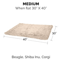 Furhaven Waterproof Throw Blanket for Dogs & Indoor Cats, Washable - Shaggy Plush Calming Long Faux Fur & Velvet Dog Blanket - Taupe, Medium Blanket - Long Faux Fur (Taupe) 40.0