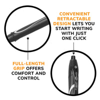 BIC Gelocity Quick Dry Black Gel Pens, Medium Point (0.7mm), 48-Count Pack, Retractable Gel Pens With Comfortable Full Grip 48 Count (Pack of 1)