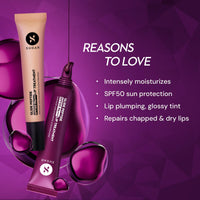 SUGAR Cosmetics Glide Peptide SPF50 PA+++ Lip Treatment | Infused Hyaluronic Acid, Ceramides & Vitamin E | Tinted Lip Balm | 10ml - 04 Mocha Melt