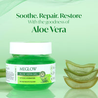 Meglow Aloevera Gel Jar 300g (100g*3) Combo Pack - Aloevera & Cucumber Ext. Hair & face Moisturizer for Dry Skin|| for Nourish & Healthy Skin