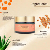 Mellow Herbal Face Cream with Aloe Vera & Carrot for Smooth, Silky & Healthy Skin, Lightweight Day Sunscreen Moisturizer for Normal to Dry Skins, Sun Protection from UVA & UVB Rays [50 Gm]