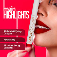 Juice Color Buzz Lip Crayon With Bio Retinol, SPF15 & Natural Moisturizing Factors (Strawberry Drip - M16)