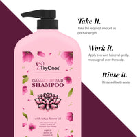 TryOnes Damage Repair Shampoo With Hibiscus & Curry Leaves for Strong & Nourished Hair For Dry & Frizzy Hair | For Smoother, Shinier Hair 1000 ml
