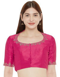 X3 Women's  Polyester Sleeve Readymade Saree Blouse