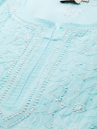 Ada Hand Embroidered Lucknowi Chikankari Cotton Kurta Kurti for Women A411165