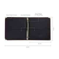 Samsill Classic Collection Executive Presentation 3 Ring Binder/Portfolio Binder, 1.5 Inch Binder, Brass Round Ring (Holds 325 Sheets), Burgundy