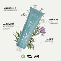 Mul Secrets 50 ml Hydrate Facemask & Scrub - Skin Hydration, Softening, Brightening & Plump Skin - Hyaluronic Acid, Chamomile & Saffron - 15+ Uses