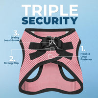 Voyager Step-In Air Dog Harness - All Weather Mesh Step In Vest Harness For Small And Medium Dogs By Best Pet Supplies - Pink Base, S Harness (Pink/Black Trim) S (Chest: 14.5 - 16