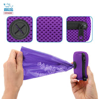Best Pet Supplies 2-Pack Dog Poop Bag Holder Leash Attachment, Color, Reusable Mesh Dispenser Pouch for Travel, Walking, Park, and Outdoor Use, Soft and Durable with Clip-On - Mesh Purple
